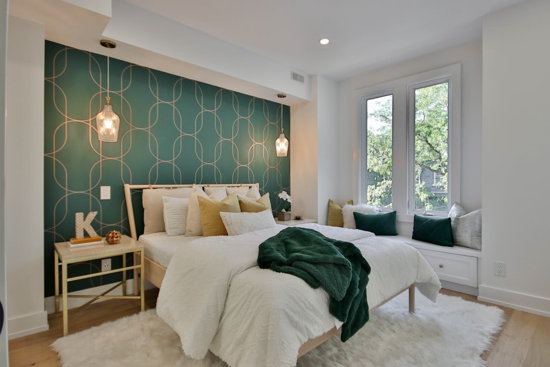 celebrity bedroom with silk bedding